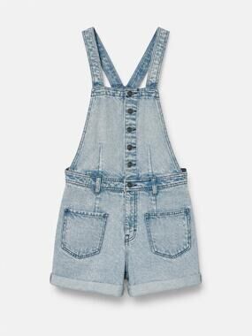 HIDDEN Jeans Light Wash Denim Shortalls Bib Overalls NWOT SMALL